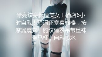 漂亮纹身颜值美女！酒店6小时自慰！骚逼还塞着棉棒，按摩器震穴，豹纹睡衣吊带丝袜，坐马桶上自慰喷水