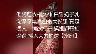 低胸连衣裙女神 白皙奶子乳沟深深笔直白嫩大长腿 真是诱人，情欲打开 揉捏翘臀扣逼逼 插入大力抽送【水印】