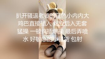 扒开骚逼老婆的蓝色小内内大鸡巴直接插入 站立后入无套猛操 一顿疯插爆操 最后弄喷水 好敏感的小骚货 包射